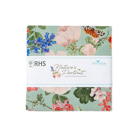 Nature's Portrait Charm Pack 5" Stacker Bundle - Riley Blake Designs - 42 piece Precut - Floral Flowers - Quilting Cotton - Licensed Product