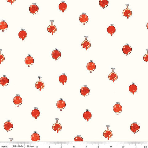 SALE Classic Christmas Ornaments C16288 Red by Riley Blake Designs -Ornament Holiday Decoration - Quilting Cotton Fabric