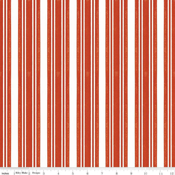 Classic Christmas Stripe C16289 Red by Riley Blake Designs - Line Thick Thin - Quilting Cotton Fabric