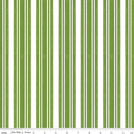 Classic Christmas Stripe C16289 Green - Riley Blake Designs - Line Thick Thin - Quilting Cotton Fabric