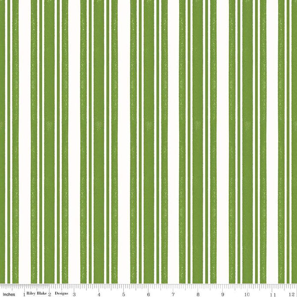 Classic Christmas Stripe C16289 Green by Riley Blake Designs - Line Thick Thin - Quilting Cotton Fabric
