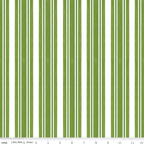 Classic Christmas Stripe C16289 Green by Riley Blake Designs - Line Thick Thin - Quilting Cotton Fabric