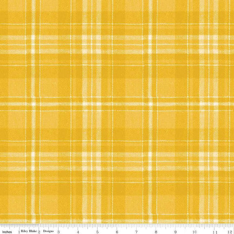 SALE Classic Christmas Plaid C16285 Yellow by Riley Blake Designs - Lines Stripe Striped - Quilting Cotton Fabric