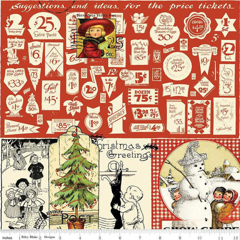 Classic Christmas Christmas Collage CD16282 Parchment by Riley Blake Designs - DIGITALLY PRINTED - Vintage - Quilting Cotton Fabric
