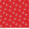 Image of the Flannel Bows Red quilting cotton fabric by Riley Blake Designs. Features bows on a re background. Cute Little Fabric Shop