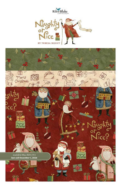 SALE Naughty or Nice Layer Cake 10" Stacker Bundle - Riley Blake Designs - 42 piece Precut Pre cut - Christmas - Quilting Cotton Fabric