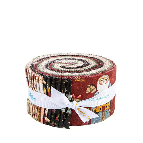 SALE Naughty or Nice Charm 2.5 Inch Rolie Polie Jelly Roll 40 pieces - Riley Blake Design - Precut Pre cut Bundle - Quilting Cotton Fabric