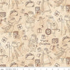 3-Yard cut - Naughty or Nice Santas & Gifts WIDEBACK WB16268 Parchment - Riley Blake Designs - 108" - Quilting Cotton Fabric