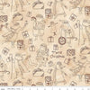 2-yard 26" End of Bolt - Naughty or Nice Santas & Gifts WIDEBACK WB16268 Parchment - Riley Blake Designs - 108" - Quilting Cotton Fabric