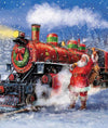 More Christmas Wishes Santa's Train Panel PD16553 - Riley Blake Designs - DIGITALLY Printed Christmas Trains - Quilting Cotton Fabric