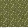 Image of the Glisten Stars Green  quilting cotton fabric by Riley Blake Designs. features stars on a green background. Cute Little Fabric Shop
