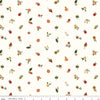 Image of the Happy Fall Days Fall Things Cloud quilting cotton fabric by Riley Blake Designs. Features icons on a cream background. Cute Little Fabric Shop