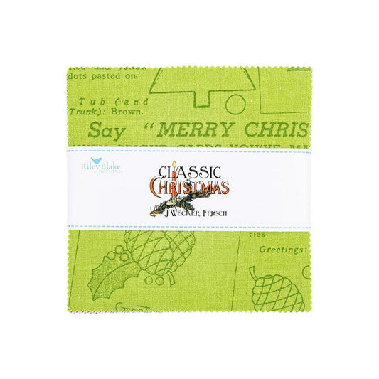 SALE Classic Christmas Charm Pack 5" Stacker Bundle - Riley Blake Designs - 42-Piece Precut  - Christmas - Quilting Cotton Fabric