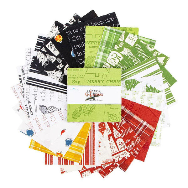 SALE Classic Christmas Charm Pack 5" Stacker Bundle - Riley Blake Designs - 42 piece Precut Pre cut - Christmas - Quilting Cotton Fabric