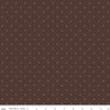 Bee Cross Stitch C745 Raisin - Riley Blake Designs - Off-White Cloud Xs on Brown Geometric - Lori Holt - Quilting Cotton Fabric