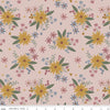 Image of the Honey Locust Gigi's Garden Blush quilting cotton fabric by Riley Blake Designs. Features flowers on a pink background