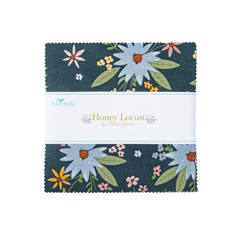 Honey Locust Charm Pack 5" Stacker Bundle - Riley Blake Designs - 42 piece Precut Pre cut - Floral Flowers - Quilting Cotton Fabric