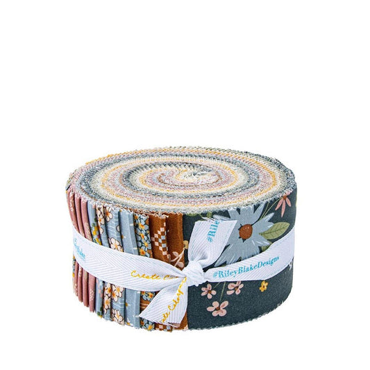 SALE Honey Locust 2.5 Inch Rolie Polie Jelly Roll 40-Piece - Riley Blake Designs - Precut  Bundle - Floral - Cotton Fabric