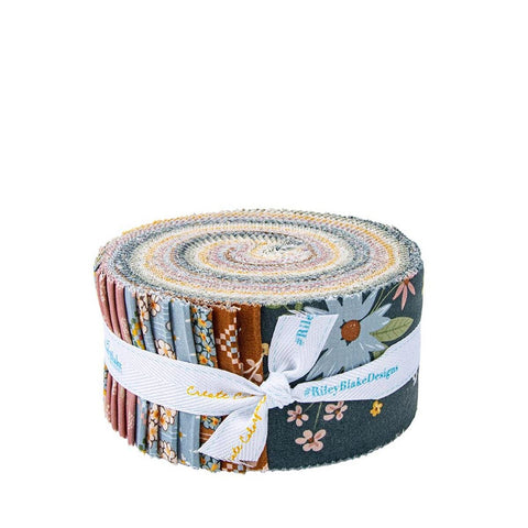 Honey Locust 2.5 Inch Rolie Polie Jelly Roll 40 pieces - Riley Blake Designs - Precut Pre cut Bundle - Floral - Cotton Fabric