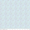 Image of the Love Notes Butterfly Floral Sky quilting cotton fabric by Riley Blake Designs. Features flowers on a blue background. Cute Little Fabric Shop