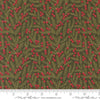 Image of the Berry and Pine Pine Evergreen quilting cotton fabric by Moda Fabrics. Features flowers on a green background. Cute Little Fabric Shop