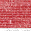 Image of the Berry and Pine Notes Cranberry quilting cotton fabric by Moda Fabrics. Features music notes on a red background. Cute Little Fabric Shop