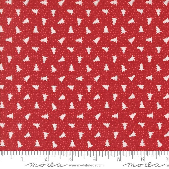 Image of the Berry and Pine Yule Sage quilting cotton fabric by Moda Fabrics. Features flowers on a sage background. Cute Little Fabric Shop
