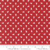 Image of the Berry and Pine Yule Sage quilting cotton fabric by Moda Fabrics. Features flowers on a sage background. Cute Little Fabric Shop