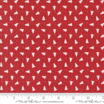Image of the Berry and Pine Yule Sage quilting cotton fabric by Moda Fabrics. Features flowers on a sage background. Cute Little Fabric Shop