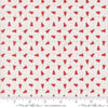 Image of the Berry and Pine Trees Snow quilting cotton fabric by Moda Fabrics. Features trees on a white background. Cute Little Fabric Shop