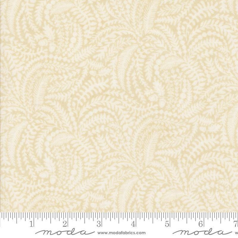 Image of the Acorn Hollow Vines Ecru quilting cotton fabric by Moda Fabrics. Features vines on a cream background. Cute Little Fabric Shop