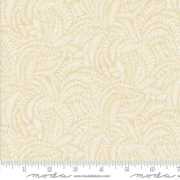 Image of the Acorn Hollow Vines Ecru quilting cotton fabric by Moda Fabrics. Features vines on a cream background. Cute Little Fabric Shop