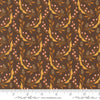 Image of the Acorn Hollow Harvest Nutmeg quilting cotton fabric by Moda Fabrics. Features flowers on a brown background. Cute Little Fabric Shop