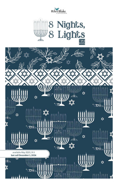SALE 8 Nights, 8 Lights Charm Pack 5" Stacker Bundle - Riley Blake Designs - 42 piece Precut Pre cut - Quilting Cotton Fabric