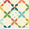 Image of the First Blooms Cheater Print quilting cotton fabric by Riley Blake Designs. Features flowers on a cream background. Cute Little Fabric Shop