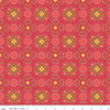 Image of the First Blooms Medallions Berry quilting cotton fabric by Riley Blake Designs. Features flowers on a pink background. Cute Little Fabric Shop