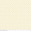 Image of the First Blooms Dots Vanilla quilting cotton fabric by Riley Blake Designs. Features dots on a cream background. Cute Little Fabric Shop