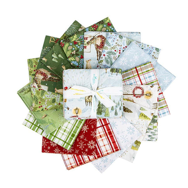 SALE Santa's Tree Farm Fat Quarter Bundle 15 pieces - Riley Blake Designs - Pre cut Precut - Christmas - Quilting Cotton Fabric