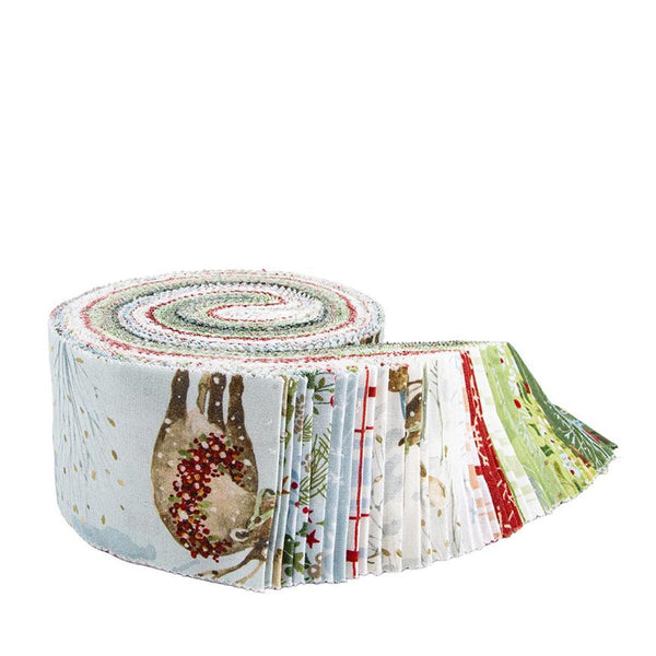 SALE Santa's Tree Farm 2.5 Inch Rolie Polie Jelly Roll 40 pieces - Riley Blake Designs - Christmas - Precut Pre cut Bundle - Cotton Fabric
