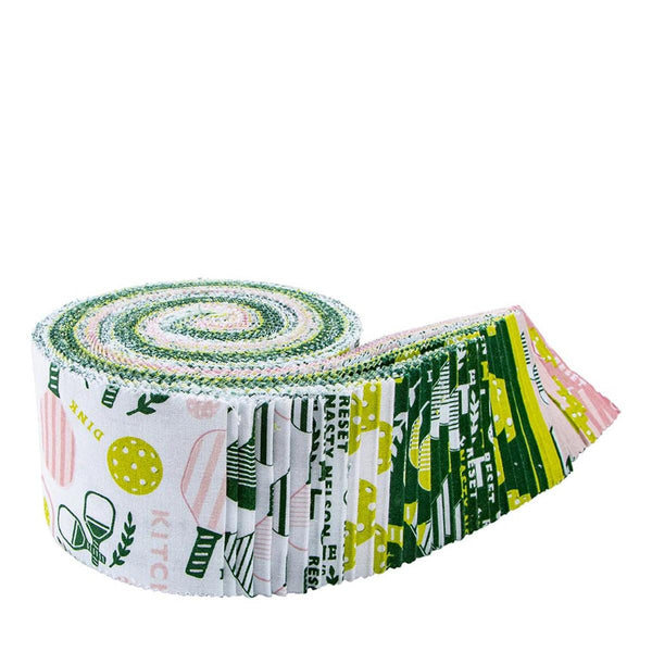 SALE Pickleball 2.5 Inch Rolie Polie Jelly Roll 40 pieces - Riley Blake Designs - Sports Pickle Ball - Precut Pre cut Bundle - Cotton Fabric