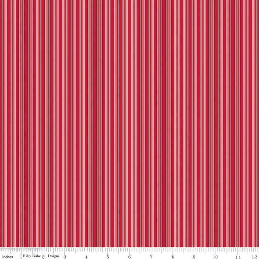 Merry Little Christmas Stripes C14847 Red - Riley Blake Designs - Stripe Striped - Quilting Cotton Fabric