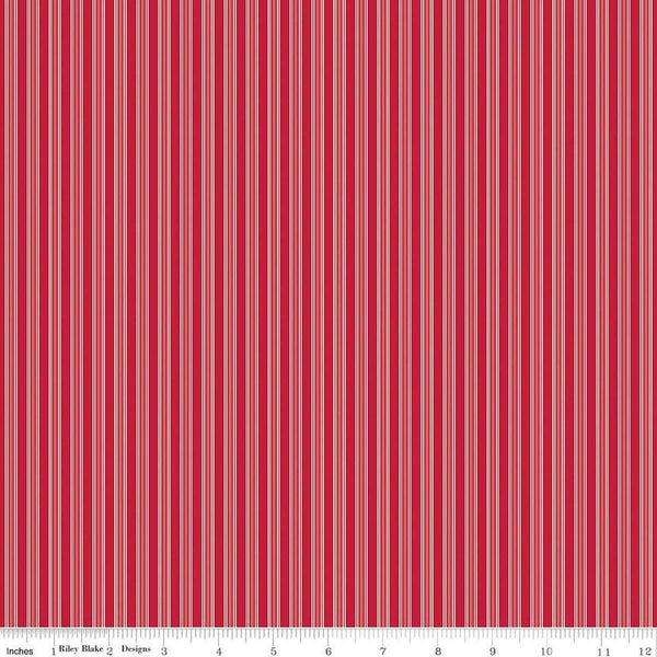 Merry Little Christmas Stripes C14847 Red by Riley Blake Designs - Stripe Striped - Quilting Cotton Fabric