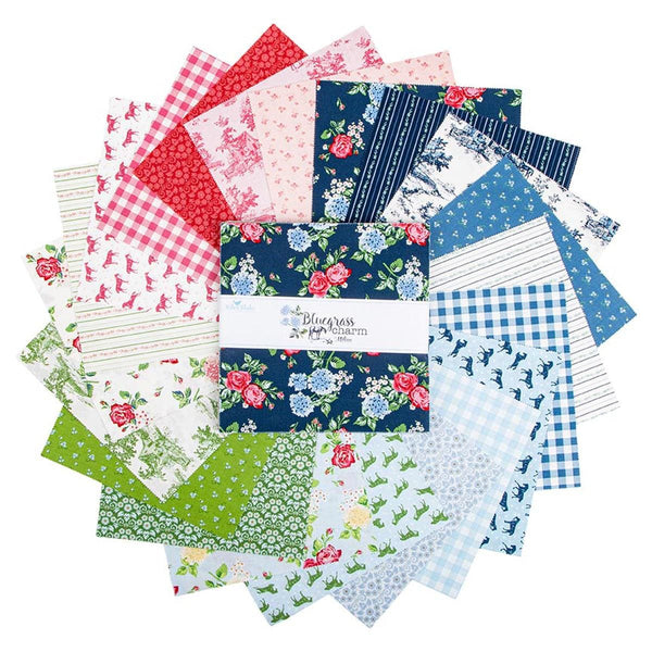 Bluegrass Charm Layer Cake 10" Stacker Bundle - Riley Blake Designs - 42 piece Precut Pre cut - Floral - Quilting Cotton Fabric