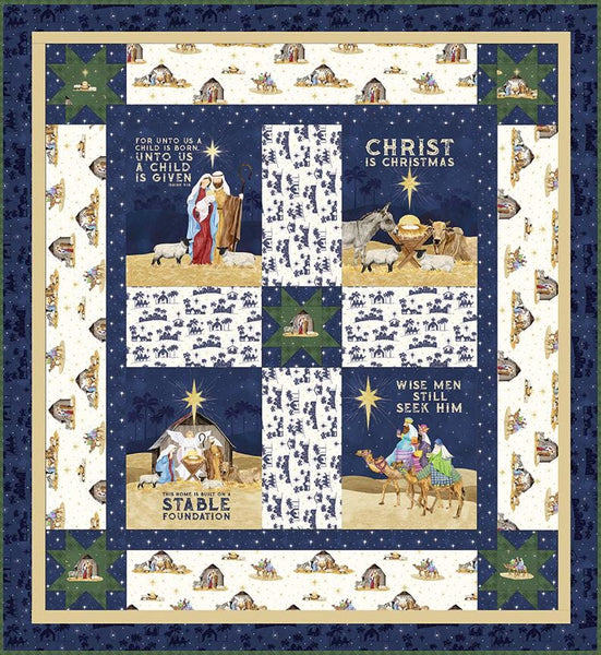 Come Let Us Adore Him Panel Quilt Kit Come Let Us Adore Him by Tara Reed - Riley Blake - Pattern Fabric Kit -  Quilting Cotton