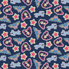 DEAL Young DC Wonder Woman Jr Tossed Stickers 23421457 Navy - Camelot Fabrics - Stars - Quilting Cotton Fabric - Official Licensed Product