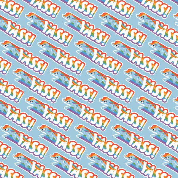 My Little Pony Yass 95010126 Blue - Camelot Fabrics - Rainbow Dash Ponies MLP - Quilting Cotton Fabric - Official Licensed Product
