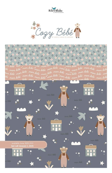 SALE Cozy Bebe Charm Pack 5" Stacker Bundle - Riley Blake Designs - 42 piece Precut Pre cut - Baby Girl Boy - Quilting Cotton Fabric