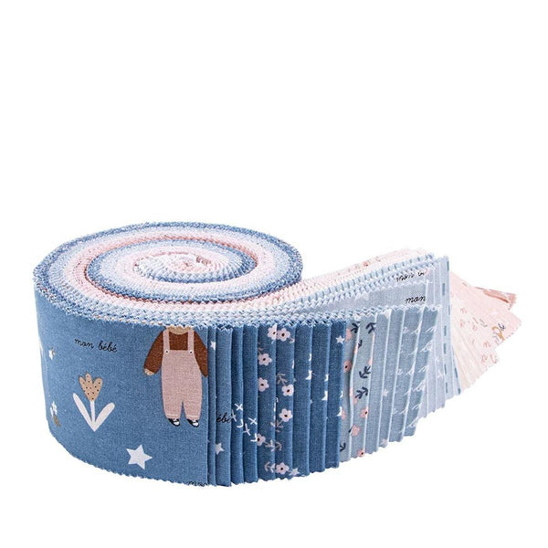 SALE Cozy Bebe Charm 2.5 Inch Rolie Polie Jelly Roll 40 pieces - Riley Blake Design - Precut Pre cut Bundle - Quilting Cotton Fabric