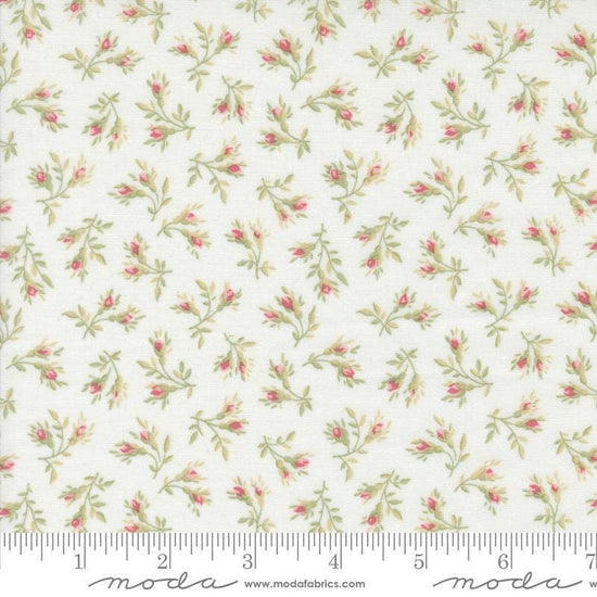 Image of the Muse Silhouette Blush quilting cotton fabric by Moda Fabrics. Features flowers on a pink background. Cute Little Fabric Shop