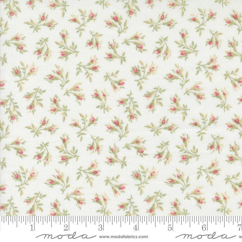 Image of the Muse Silhouette Blush quilting cotton fabric by Moda Fabrics. Features flowers on a pink background. Cute Little Fabric Shop